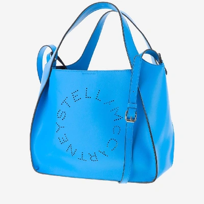 Shop Stella Mccartney Logo Tote Bag In Blue