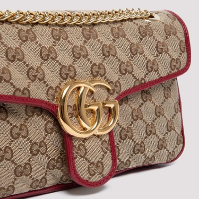 Shop Gucci Gg Marmont Small Shoulder Bag In Beige