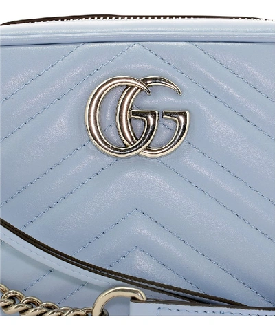 Shop Gucci Gg Marmont Shoulder Bag In Blue