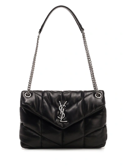 Shop Saint Laurent Loulou Puffer Small Bag In Black