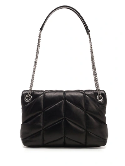 Shop Saint Laurent Loulou Puffer Small Bag In Black