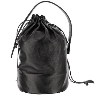 Shop Jil Sander Drawstring Bucket Bag In Black
