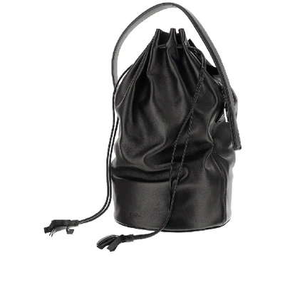 Shop Jil Sander Drawstring Bucket Bag In Black