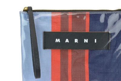 Shop Marni Striped Wristlet Clutch Bag In Multi