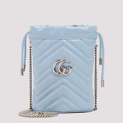 Shop Gucci Gg Marmont Mini Bucket Bag In Blue