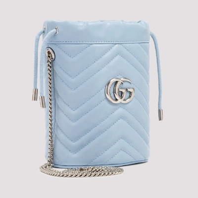 Shop Gucci Gg Marmont Mini Bucket Bag In Blue