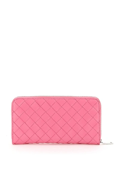 Shop Bottega Veneta Zip Around Wallet In Pink