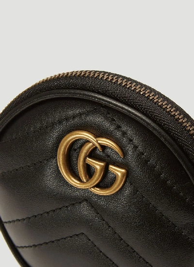 Shop Gucci Gg Marmont Coin Purse In Black