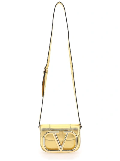 Shop Valentino Supervee Shoulder Bag In Gold