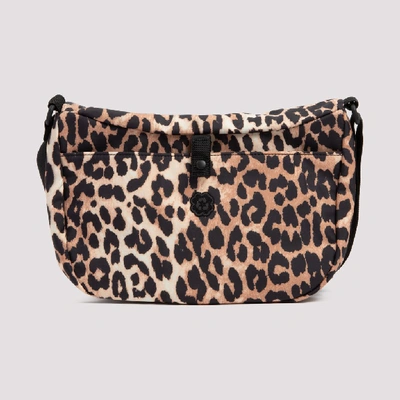 Shop Ganni Animal Print Shoulder Bag In Multi