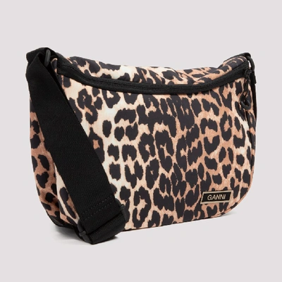 Shop Ganni Animal Print Shoulder Bag In Multi