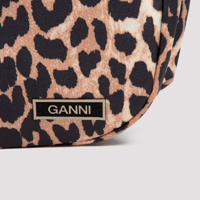 Shop Ganni Animal Print Shoulder Bag In Multi