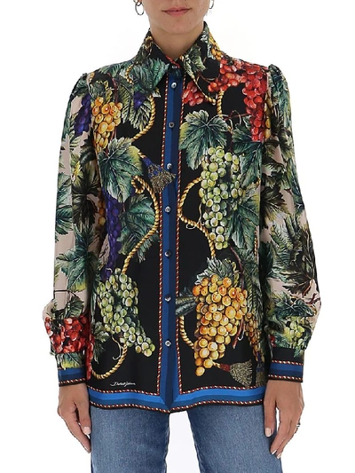 Shop Dolce & Gabbana Tropical Print Blouse In Multi