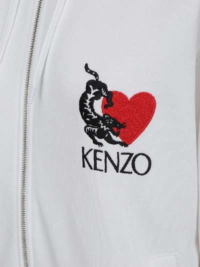 Shop Kenzo Lucky Tiger Hooded Jacket In White