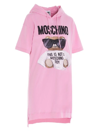 Shop Moschino Teddy Hooded T In Pink