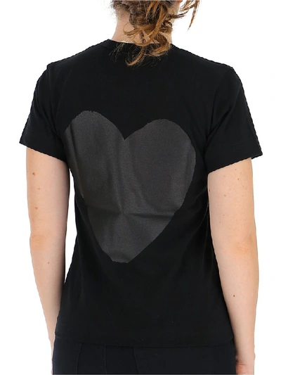 Shop Comme Des Garçons Play Heart Screenprint T In Black