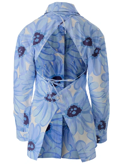 Shop Jacquemus La Chemise Valensole Floral Print Shirt In Blue