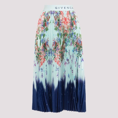 Shop Givenchy Pleated Midi Skirt In Multi