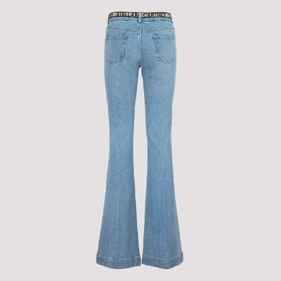 Shop Stella Mccartney Belted Flared Denim Jeans In Blue
