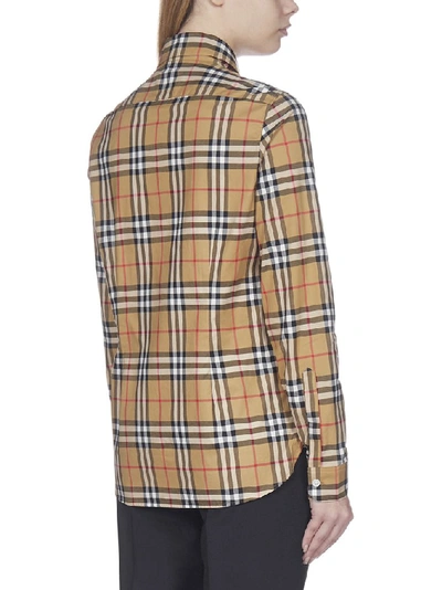 Shop Burberry Vintage Check Oversized Shirt In Beige