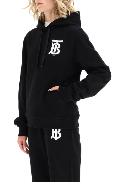 Shop Burberry Monogram Motif Hoodie In Black