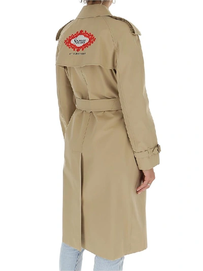 Shop Burberry Belted Trench Coat In Beige