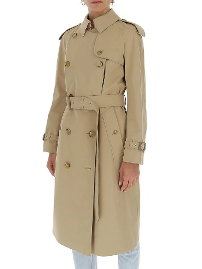 Shop Burberry Belted Trench Coat In Beige