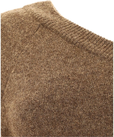 Shop Nanushka One Shoulder Sweater In Brown