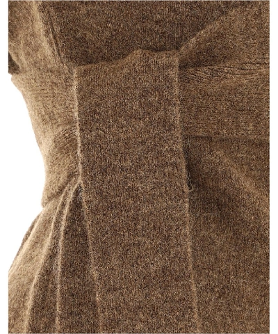 Shop Nanushka One Shoulder Sweater In Brown