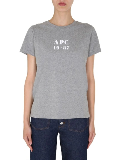 Shop Apc A.p.c. Eliza Logo T In Grey
