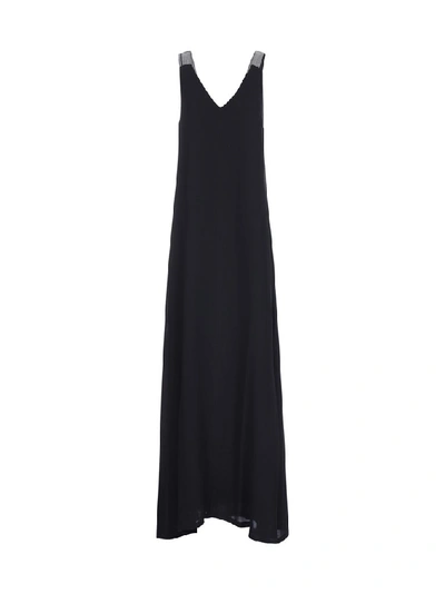 Shop Brunello Cucinelli Crossover Strap Maxi Dress In Black
