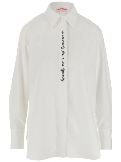 Shop Stella Mccartney We Are The Weather Slogan Print Shirt In White