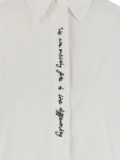 Shop Stella Mccartney We Are The Weather Slogan Print Shirt In White