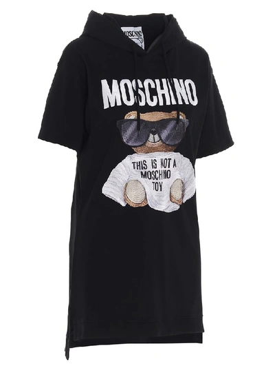 Shop Moschino Teddy Hooded T In Black