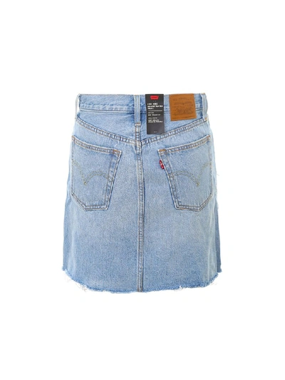 Shop Levi's High Rise Deconstructed Skirt In Blue