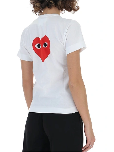 Shop Comme Des Garçons Play Double Heart T In White