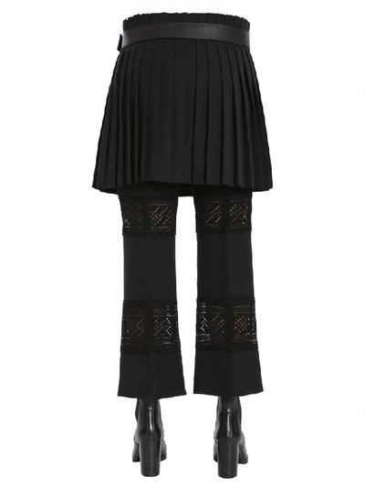 Shop Alexander Mcqueen Belted Pleated Skirt In Black