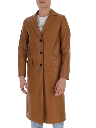 Shop Prada Oversized Coat In Brown