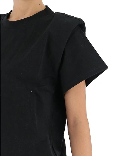 Shop Isabel Marant Padded Shoulder Knotted T In Black