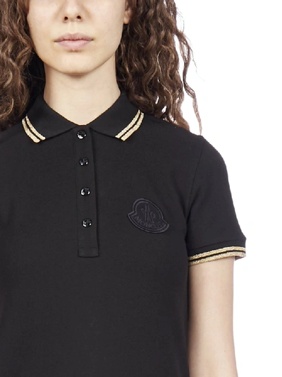 Shop Moncler Logo Polo Shirt In Black