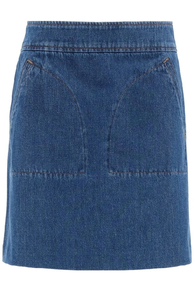 Shop Apc A.p.c. Shanya Mini Skirt In Blue