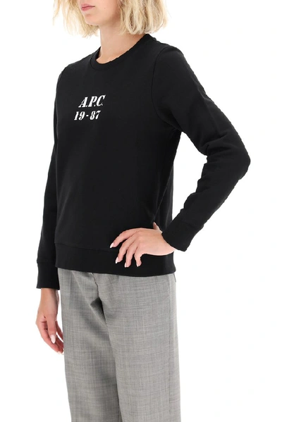 Shop Apc A.p.c. Logo Printed Sweatshirt In Black