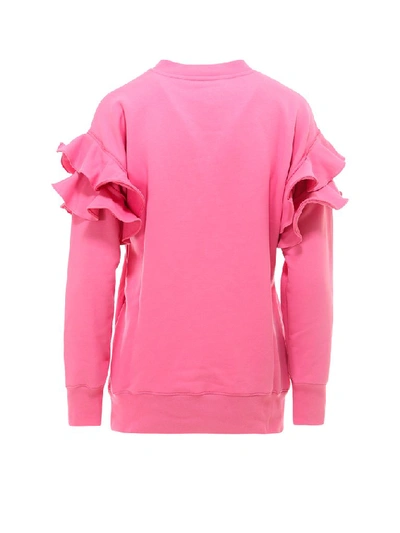 Shop Moschino Teddy Cake Ruffled Sweatshirt In Pink