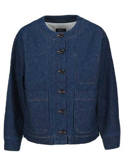 Shop Apc A.p.c. Lucille Denim Jacket In Blue