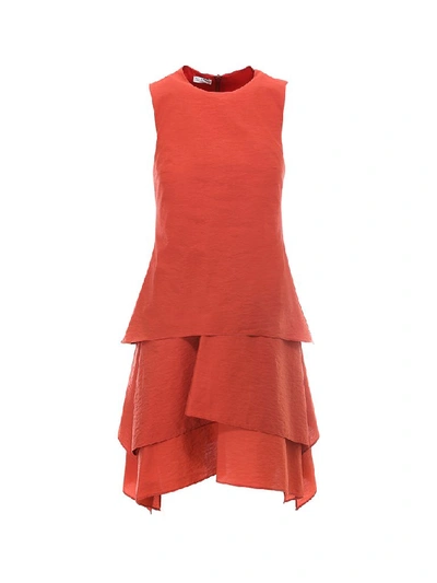 Shop Brunello Cucinelli Tiered Shift Dress In Red