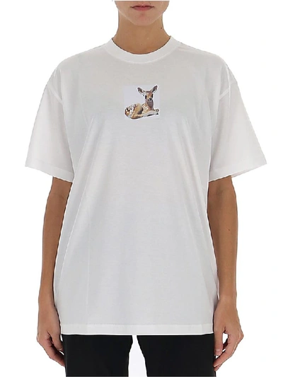 Shop Burberry Deer Print T-shirt In White