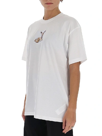 Shop Burberry Deer Print T-shirt In White