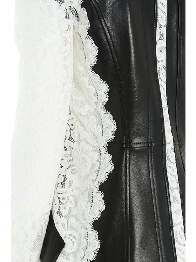 Shop Alexander Mcqueen Lace Sleeve Blazer In Multi