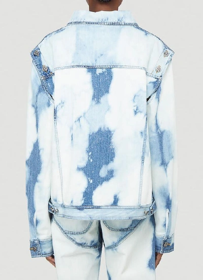 Shop Telfar Detachable Sleeve Bleached Jacket In Blue