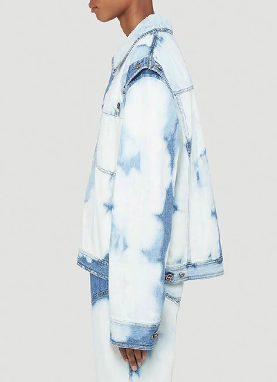 Shop Telfar Detachable Sleeve Bleached Jacket In Blue